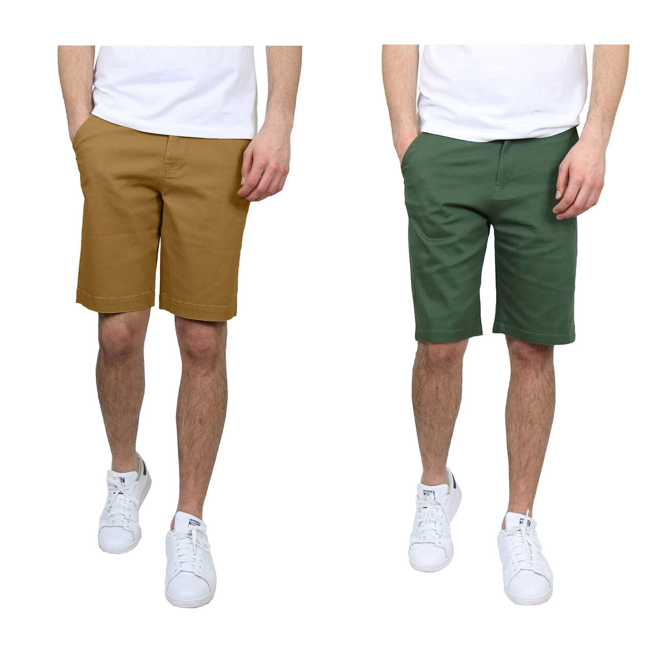 Galaxy by Harvic Men's Flat Front Slim Fit Stretch Chino Shorts